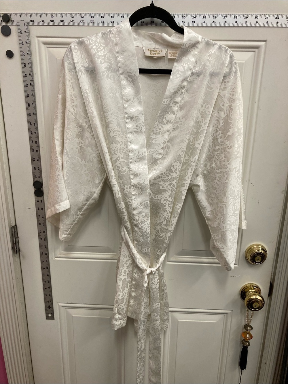 Victoria's Secret White, Gold Lable, Wedding, Bride, Satin, Kimono, Robe, Spring